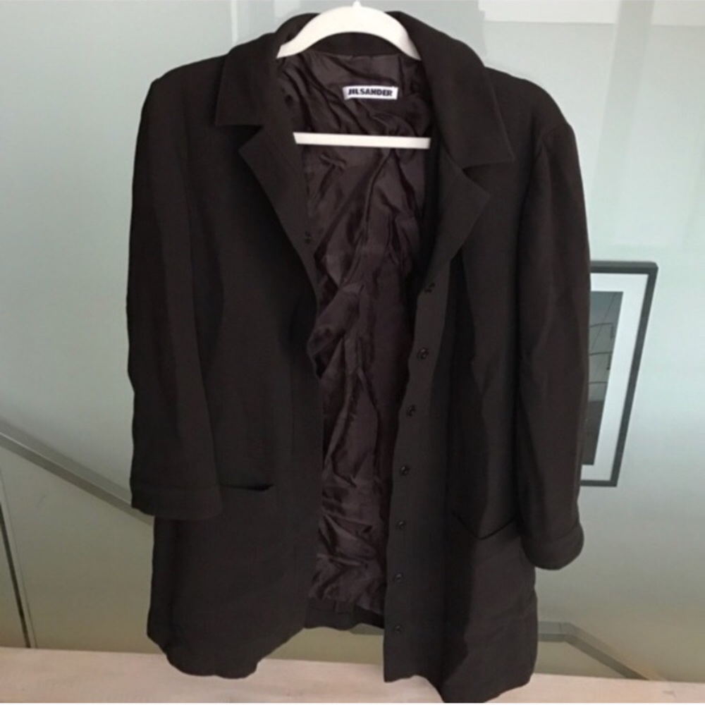 Jil Sander Brown Wool Long Coat